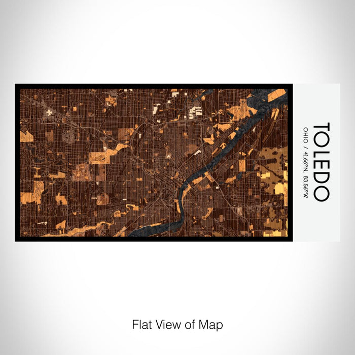 Rendered View of Toledo Ohio Map on 17oz Stainless Steel Insulated Bottle with printed ember style map