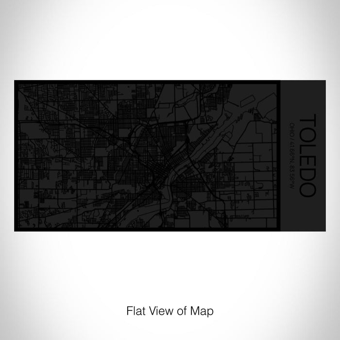 Rendered View of Toledo Ohio Map on 17oz Stainless Steel Insulated Cola Bottle in Stainless in Matte Black