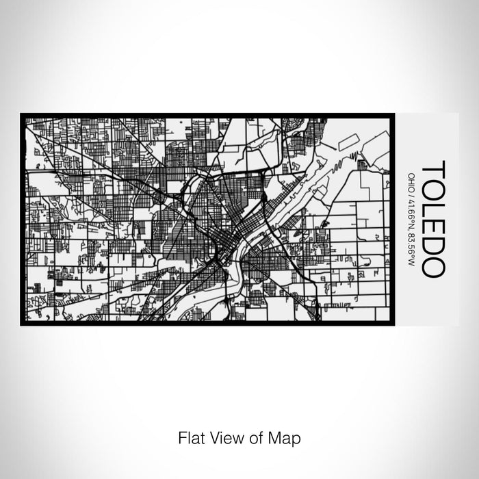 Rendered View of Toledo Ohio Map on 17oz Stainless Steel Insulated Cola Bottle in Stainless in Matte White