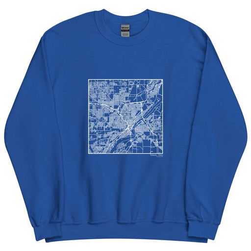 Toledo Ohio  Map Unisex Crewneck Sweater with City inscription in Royal Blue