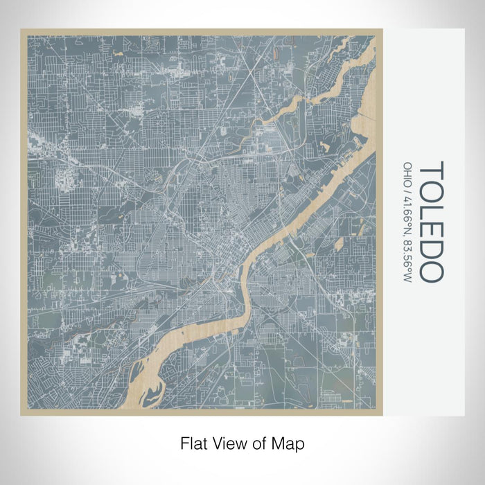 Rendered View of Toledo Ohio Map on 17oz Stainless Steel Insulated Tumbler in Afternoon Map Style