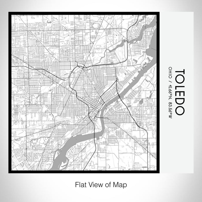 Rendered View of Toledo Ohio Map on 17oz Stainless Steel Insulated Tumbler in Classic Map Style