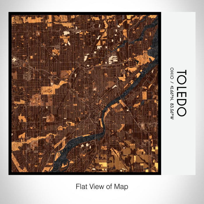 Rendered View of Toledo Ohio Map on 17oz Stainless Steel Insulated Tumbler in Ember Map Style