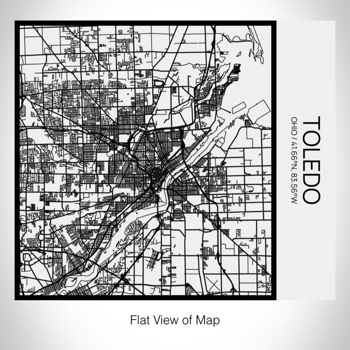 Rendered View of Toledo Ohio Map on 17oz Stainless Steel Insulated Tumbler in Matte White with Tactile Lines