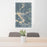24x36 Tomahawk Wisconsin Map Print Portrait Orientation in Afternoon Style Behind 2 Chairs Table and Potted Plant