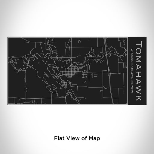 Rendered View of Tomahawk Wisconsin Map Engraving on 17oz Stainless Steel Insulated Cola Bottle in Black