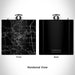 Rendered View of Tomahawk Wisconsin Map Engraving on 6oz Stainless Steel Flask in Black