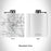 Rendered View of Tomahawk Wisconsin Map Engraving on 6oz Stainless Steel Flask in White