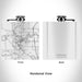 Rendered View of Tomahawk Wisconsin Map Engraving on 6oz Stainless Steel Flask in White