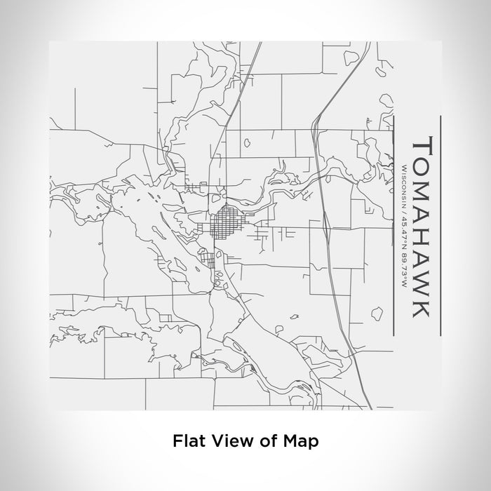 Rendered View of Tomahawk Wisconsin Map Engraving on 17oz Stainless Steel Insulated Tumbler in White