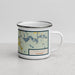 Right View Custom Tomahawk Wisconsin Map Enamel Mug in Woodblock