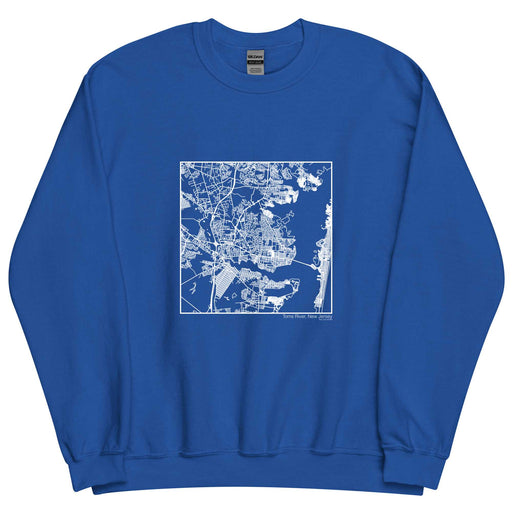 Toms River New Jersey  Map Unisex Crewneck Sweater with City inscription in Royal Blue