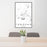 24x36 Tonopah Nevada Map Print Portrait Orientation in Classic Style Behind 2 Chairs Table and Potted Plant