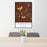 24x36 Tonopah Nevada Map Print Portrait Orientation in Ember Style Behind 2 Chairs Table and Potted Plant