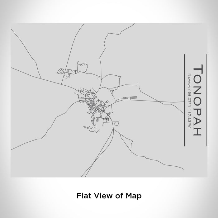 Rendered View of Tonopah Nevada Map Engraving on 20oz Stainless Steel Insulated Bottle with Bamboo Top