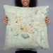 Person holding 22x22 Custom Tonopah Nevada Map Throw Pillow in Woodblock