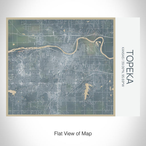 Rendered View of Topeka Kansas Map on 20oz Stainless Steel Insulated Bottle with Bamboo Top with printed afternoon style map