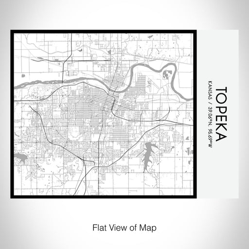 Rendered View of Topeka Kansas Map on 20oz Stainless Steel Insulated Bottle with Bamboo Top with printed classic style map