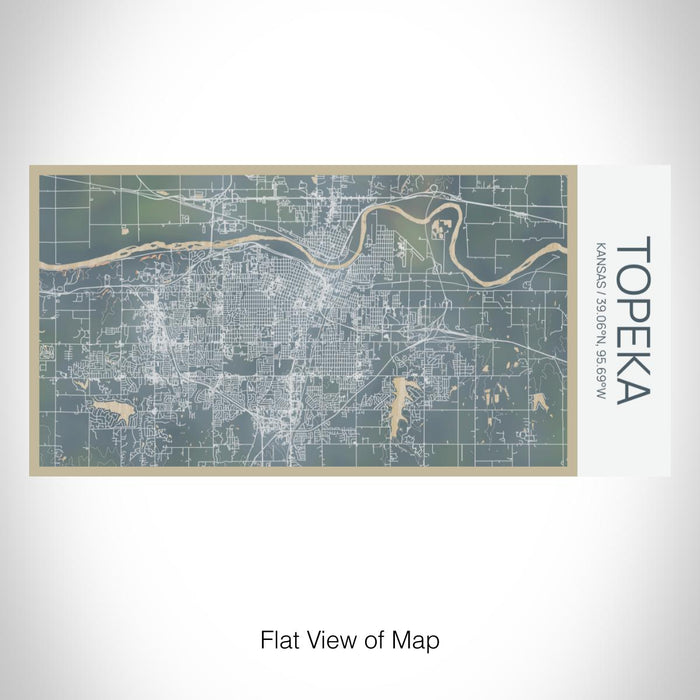 Rendered View of Topeka Kansas Map on 17oz Stainless Steel Insulated Bottle with printed afternoon style map