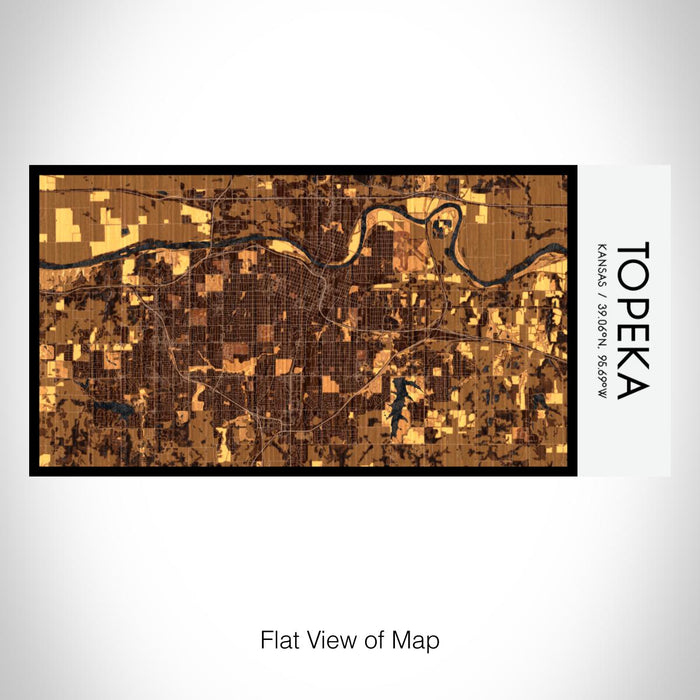 Rendered View of Topeka Kansas Map on 17oz Stainless Steel Insulated Bottle with printed ember style map
