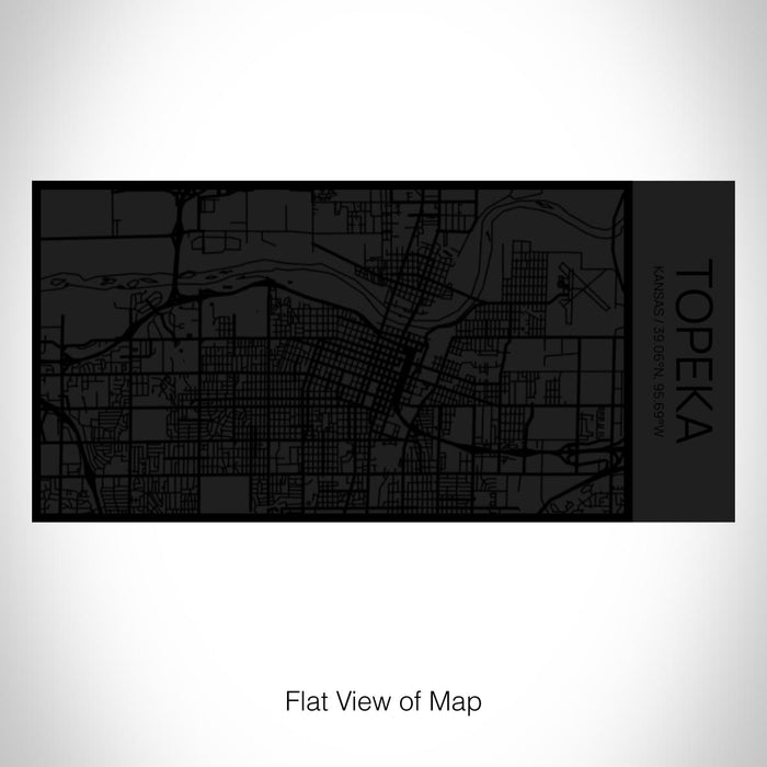 Rendered View of Topeka Kansas Map on 17oz Stainless Steel Insulated Cola Bottle in Stainless in Matte Black