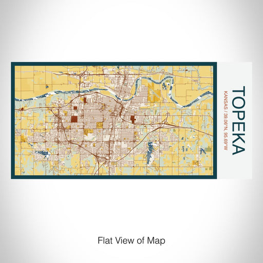 Rendered View of Topeka Kansas Map on 17oz Stainless Steel Insulated Bottle with printed woodblock style map