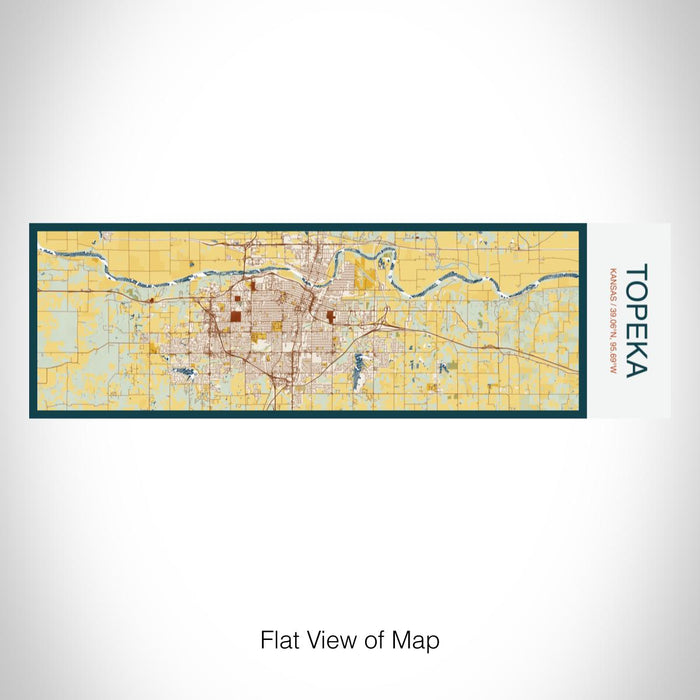 Rendered View of Topeka Kansas Map on 10oz Stainless Steel Insulated Cup in Woodblock with Sliding Lid