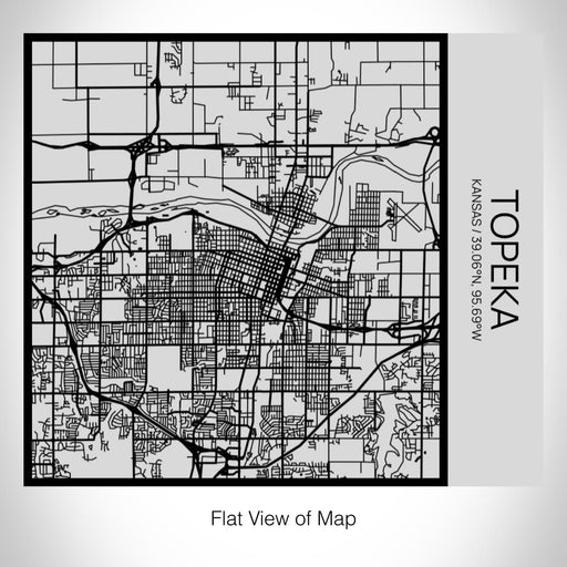 Rendered View of Topeka Kansas Map on 17oz Stainless Steel Insulated Tumbler in Tactile Lines with Succulent in Background