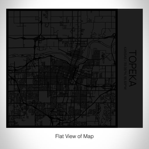 Rendered View of Topeka Kansas Map on 17oz Stainless Steel Insulated Tumbler in Matte Black with Tactile Lines