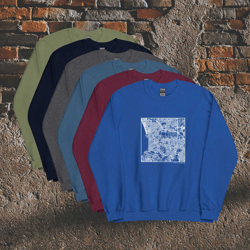 Torrance California  Map Unisex Crewneck Sweaters in Multiple Colors