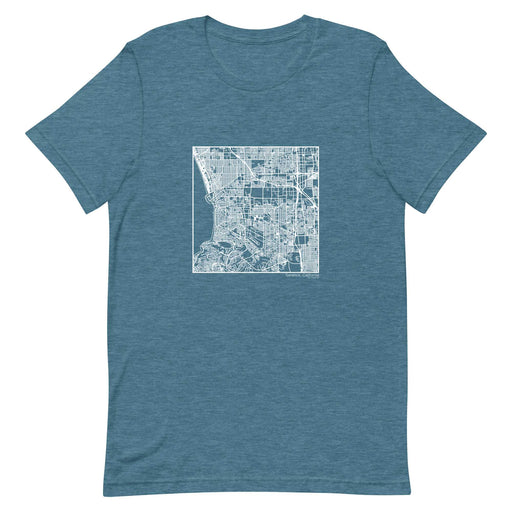 Torrance California  Map Unisex T-Shirt with City inscription in Heather Teal