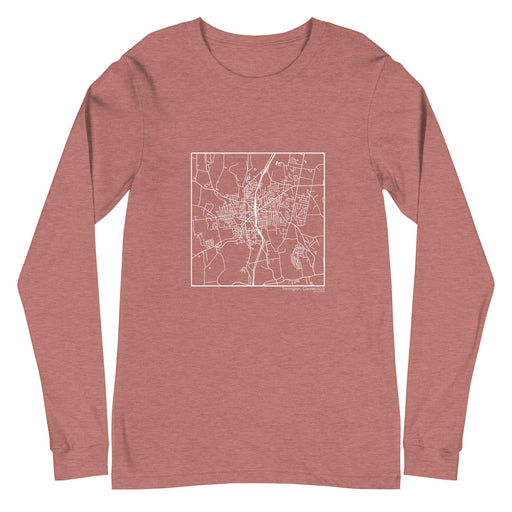 Torrington Connecticut  Map Unisex Long-Sleeve T-shirt with City inscription in Heather Mauve