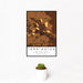 12x18 Torrington Wyoming Map Print Portrait Orientation in Ember Style With Small Cactus Plant in White Planter