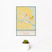 12x18 Torrington Wyoming Map Print Portrait Orientation in Woodblock Style With Small Cactus Plant in White Planter