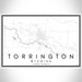 Torrington Wyoming Map Print Landscape Orientation in Classic Style With Shaded Background