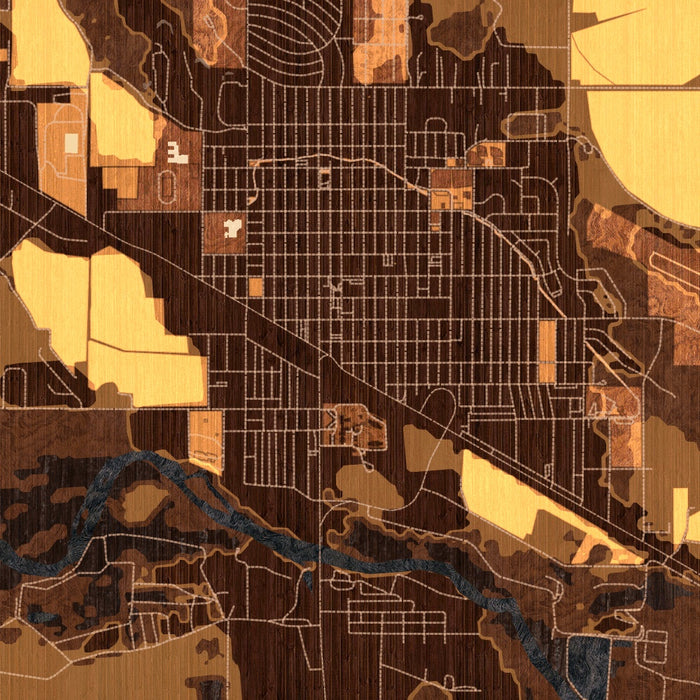 Torrington Wyoming Map Print in Ember Style Zoomed In Close Up Showing Details