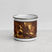 Front View Custom Torrington Wyoming Map Enamel Mug in Ember