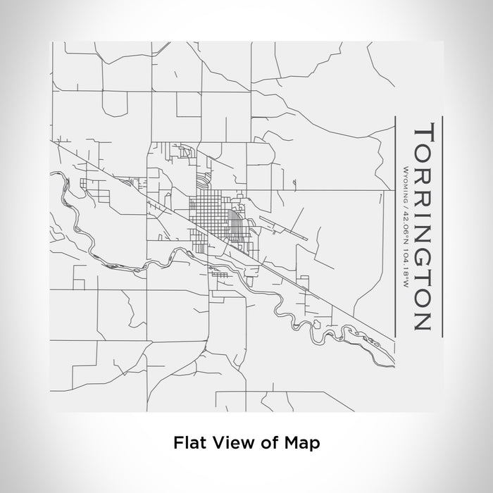 Rendered View of Torrington Wyoming Map Engraving on 17oz Stainless Steel Insulated Tumbler in White