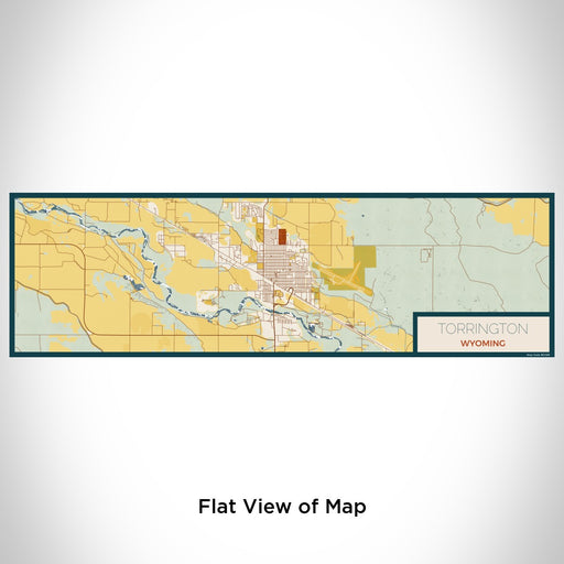 Flat View of Map Custom Torrington Wyoming Map Enamel Mug in Woodblock