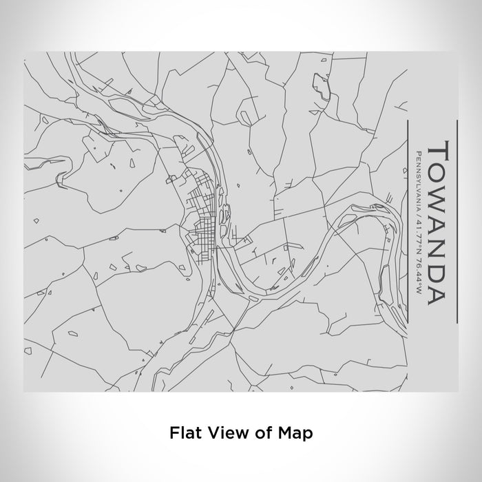 Rendered View of Towanda Pennsylvania Map Engraving on 20oz Stainless Steel Insulated Bottle with Bamboo Top