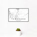 12x18 Townsend Montana Map Print Landscape Orientation in Classic Style With Small Cactus Plant in White Planter