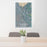 24x36 Townsend Montana Map Print Portrait Orientation in Afternoon Style Behind 2 Chairs Table and Potted Plant