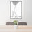 24x36 Townsend Montana Map Print Portrait Orientation in Classic Style Behind 2 Chairs Table and Potted Plant