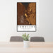 24x36 Townsend Montana Map Print Portrait Orientation in Ember Style Behind 2 Chairs Table and Potted Plant