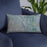 Custom Townsend Montana Map Throw Pillow in Afternoon on Blue Colored Chair