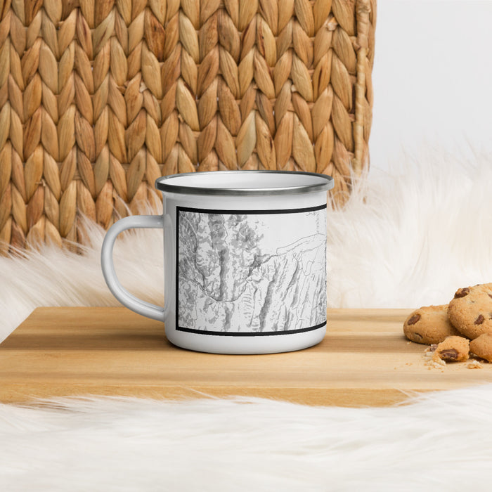 Left View Custom Townsend Montana Map Enamel Mug in Classic on Table Top