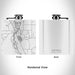 Rendered View of Townsend Montana Map Engraving on 6oz Stainless Steel Flask in White