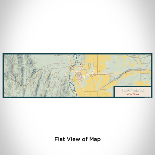 Flat View of Map Custom Townsend Montana Map Enamel Mug in Woodblock