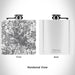 Rendered View of Trenton New Jersey Map Engraving on 6oz Stainless Steel Flask in White