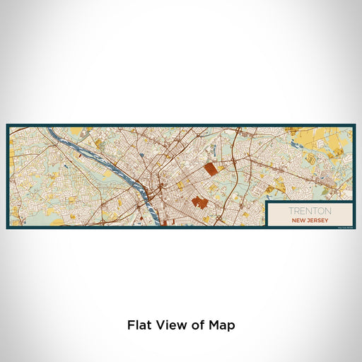 Flat View of Map Custom Trenton New Jersey Map Enamel Mug in Woodblock